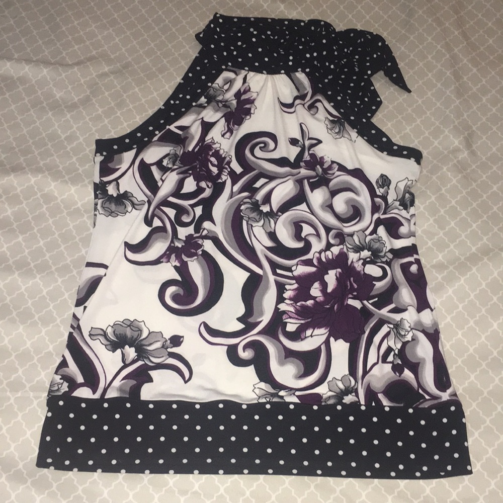 White House Black Market Halter Top w/ Bow accent